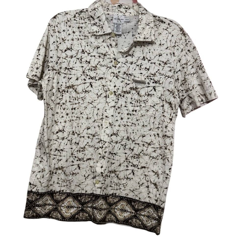 Calvin Klein Jeans Men's Shirt, Size S 100% Cotton, Unique print, Pre-owned‎